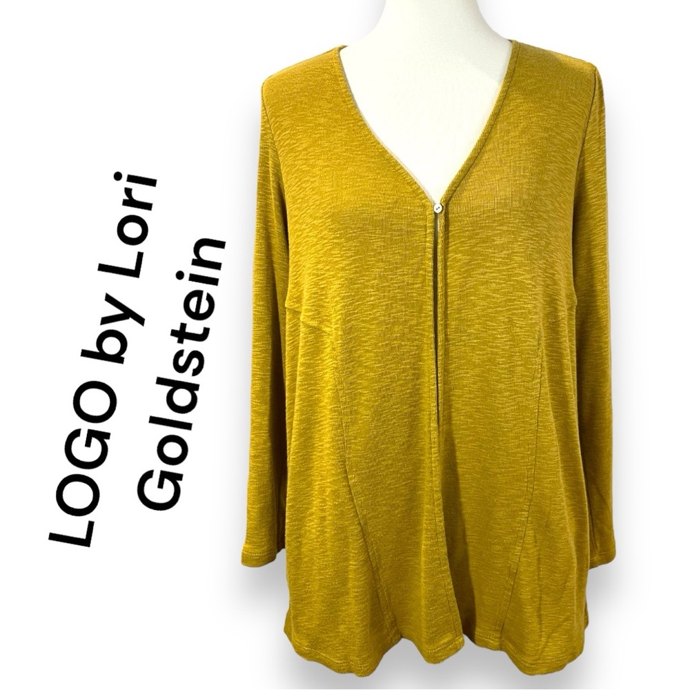 NWOT LOGO by Lori Goldstein Cardigan w Button Closure